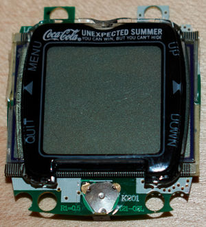 Closeup of monochrome screen
