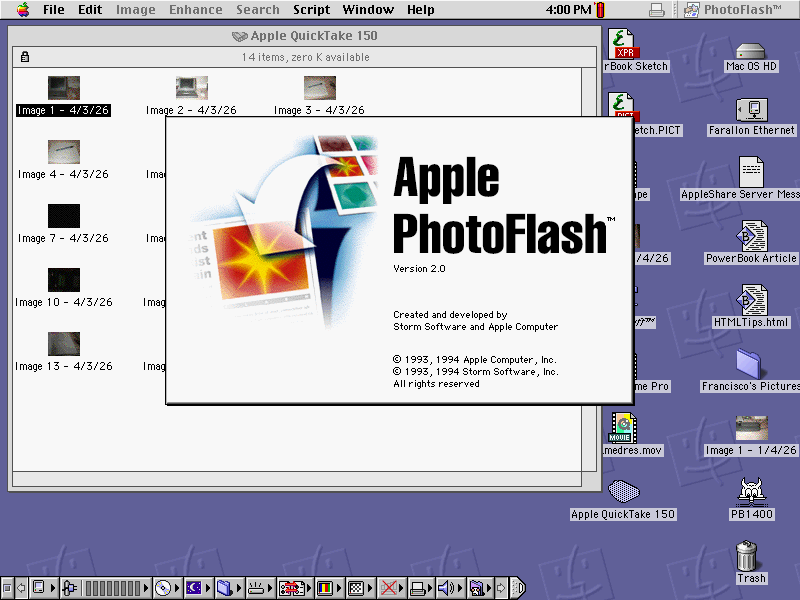PhotoFlash splash screen