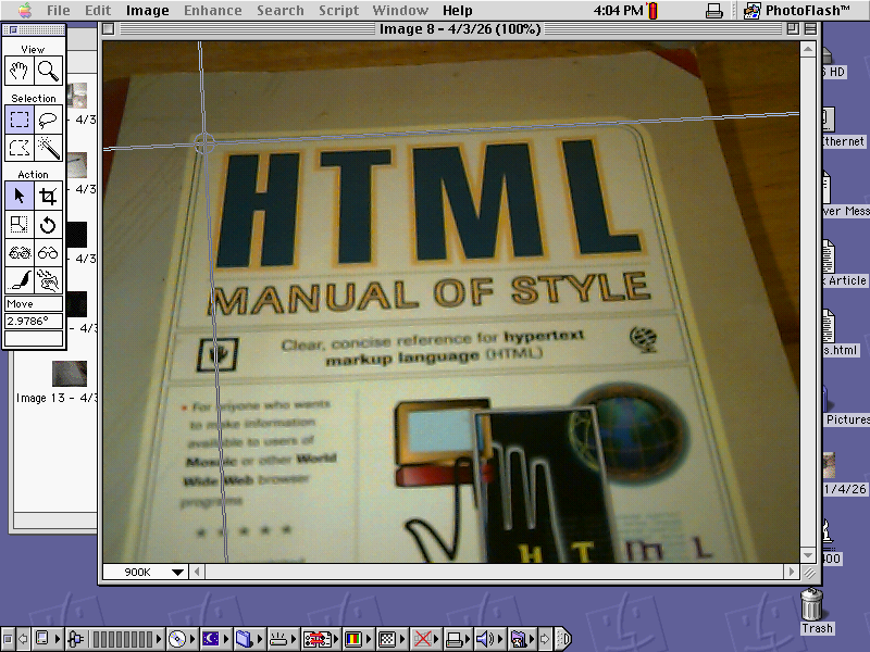 Using PhotoFlash straighten tool