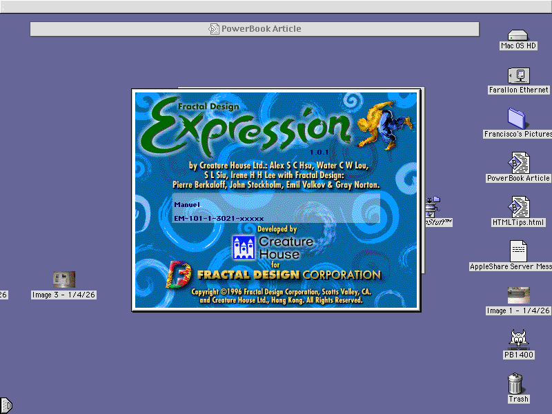 Expression splash screen