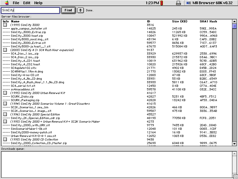 Screenshot of MR Browser